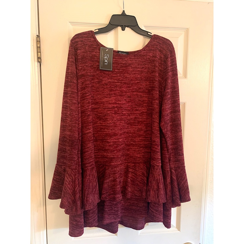 Burgundy Long Sleeve Top